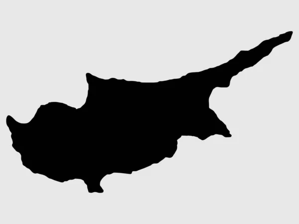 Mappa Cipro silhouette Illustrazione vettoriale Eps 10 — Vettoriale Stock