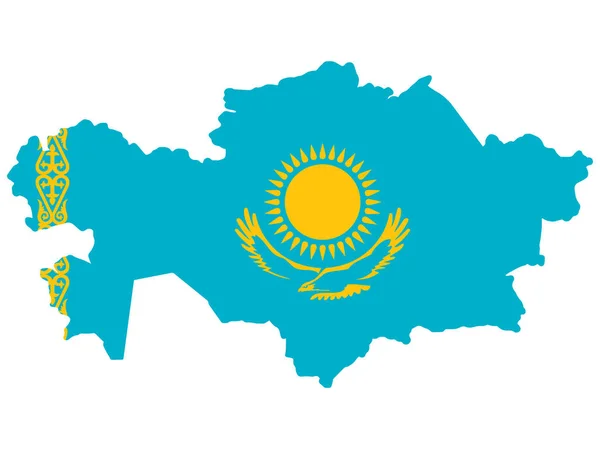 Karte Kasachstan Flaggenvektor Abbildung Folge 10 — Stockvektor