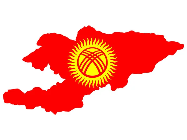 Κιργιστάν χάρτη σημαία διάνυσμα απεικόνιση Eps 10 — Διανυσματικό Αρχείο