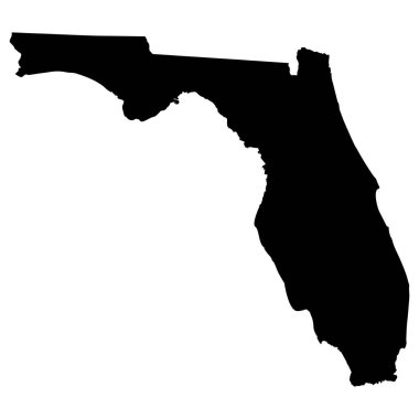 Haritada Florida silueti Vektör illüstrasyonu Eps 10