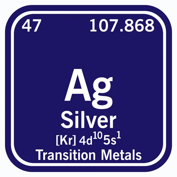 Silber Periodensystem der Elemente Vektorabbildung Folge 10 — Stockvektor