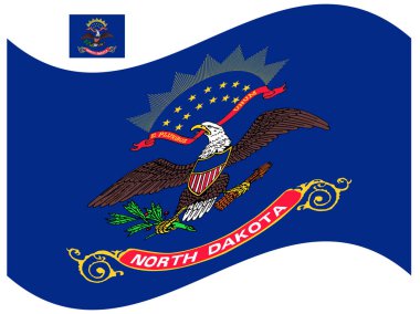 Kuzey Dakota Vektör İllüstrasyonunun Dalga Bayrağı Eps 10