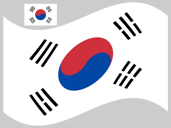 Ola Corea del Sur Bandera Vector — Vector de stock