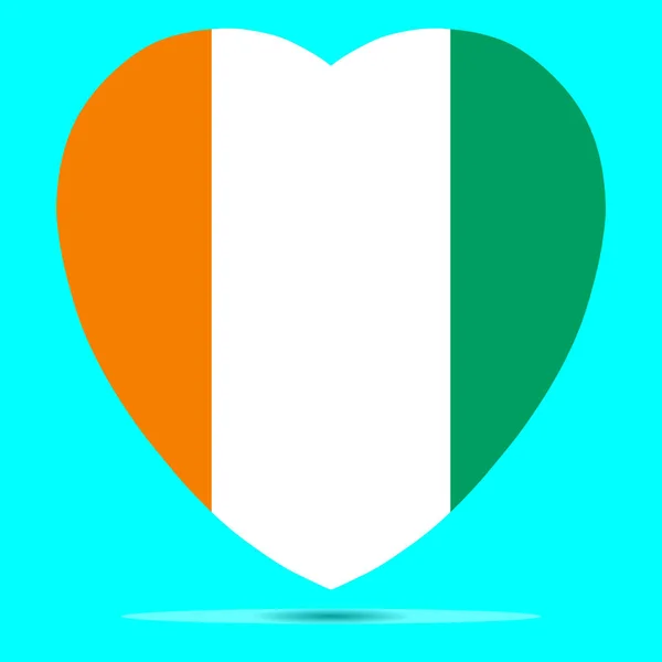 I Love CÃ´te D`Ivoire with Heart Flag Shape Vector Stock Vector