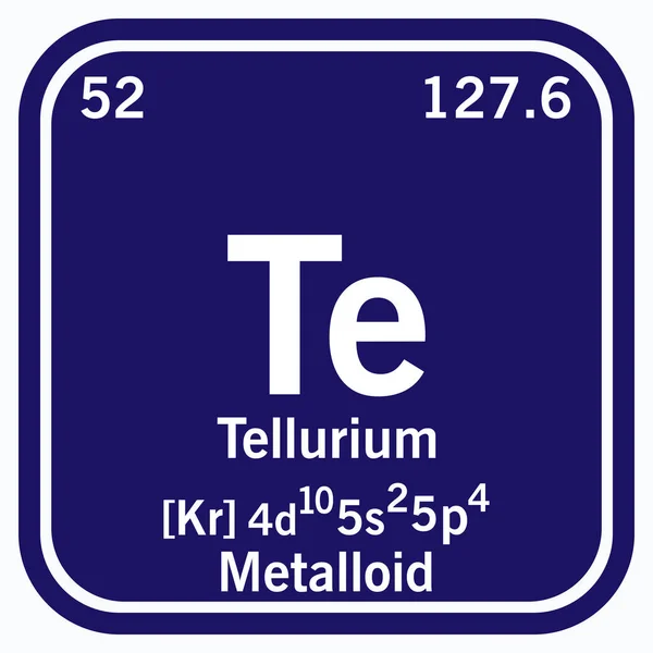 Tellurium Tavola periodica degli elementi Illustrazione vettoriale punti 10 — Vettoriale Stock