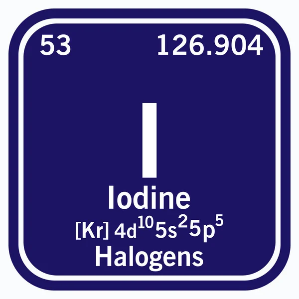 Iodio Tavola periodica degli elementi Illustrazione vettoriale punti 10 — Vettoriale Stock