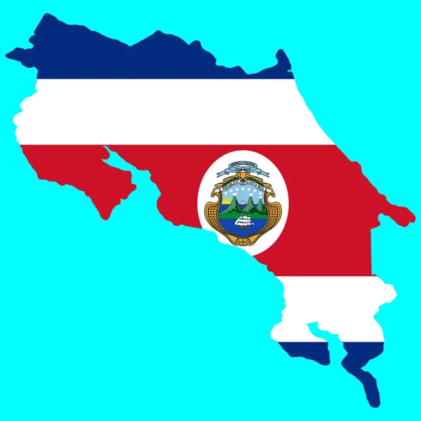 Kostarika Mapa Vektor vlajky — Stockový vektor