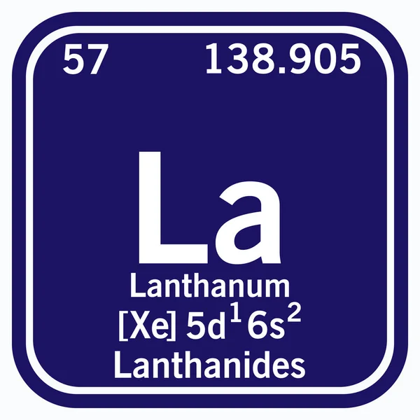 Lantanio Tavola periodica degli elementi Illustrazione vettoriale punti 10 — Vettoriale Stock