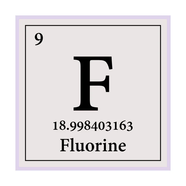 Tabla periódica de flúor de los elementos Vector ilustración eps 10 — Archivo Imágenes Vectoriales