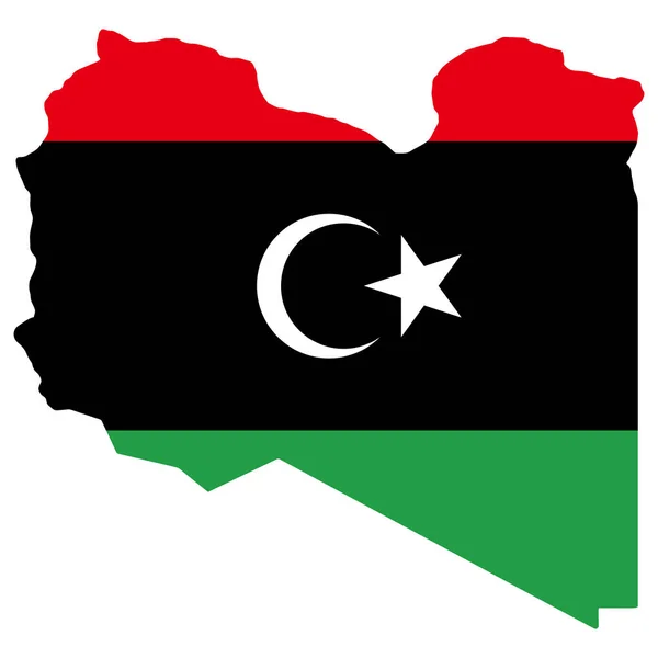 Líbia térkép zászlóvektor illusztráció Eps 10 — Stock Vector