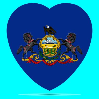 Pennsylvania Kalpli Bayrak Şekil Vektörü İllüstrasyon Eps 10