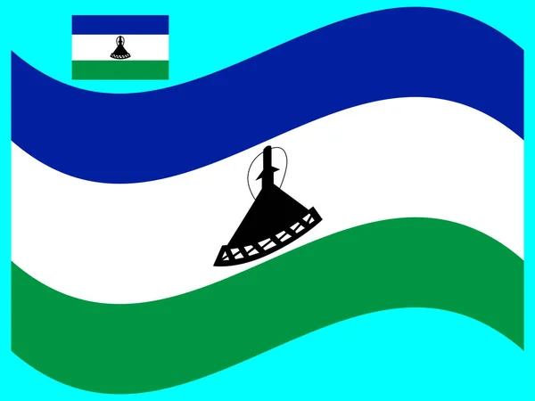 Welle lesotho Flaggenvektor Abbildung Folge 10 — Stockvektor