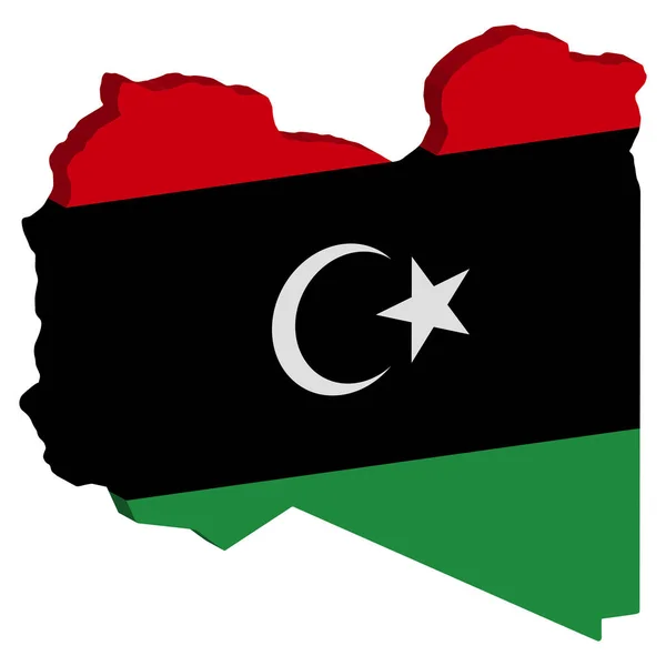 3D Libya Map Flag Vector illustration Eps 10 — Stock Vector