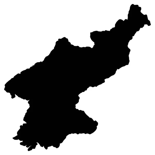 Carte géographique Corée du Nord silhouette vectorielle — Image vectorielle