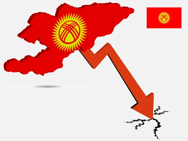 Kyrgyzstan Wirtschaftskrise Konzept Vektor Illustration Folge 10 — Stockvektor