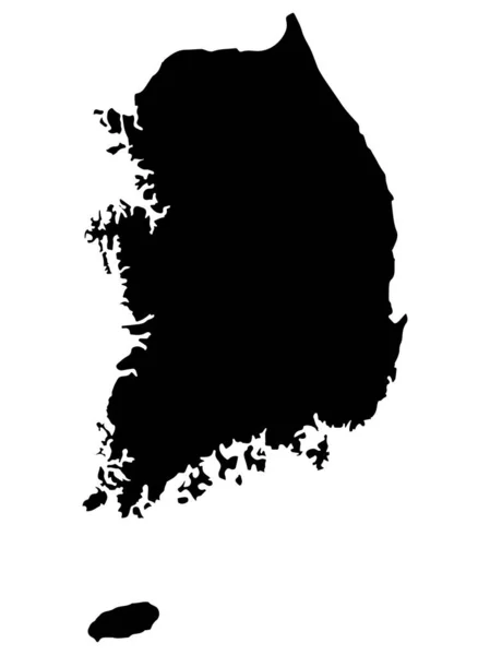 Corea del Sud Mappa silhouette Vector — Vettoriale Stock