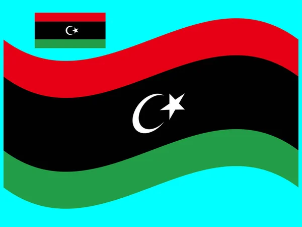 Wave Libya Flag Vector Ábra Eps 10 — Stock Vector