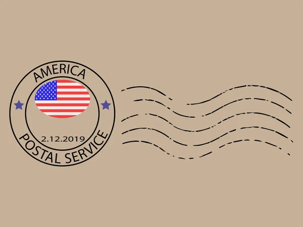 Amerika postzegel Vector illustratie ps 10 — Stockvector