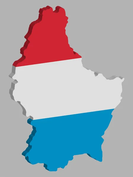 3D Luxembourg Carte Drapeau Illustration vectorielle Eps 10 — Image vectorielle