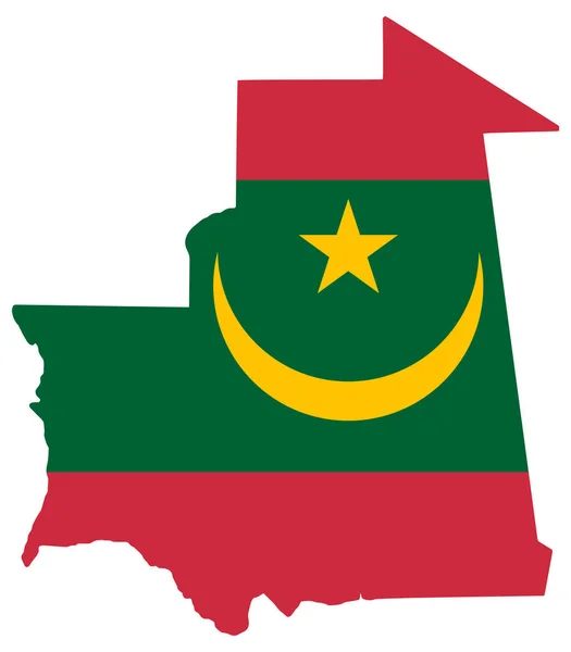 Mauretania Mapa Flaga Wektor ilustracja Eps 10 — Wektor stockowy