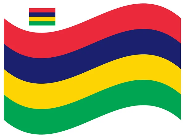 Hullám Mauritius Flag Vector Ábra Eps 10 — Stock Vector