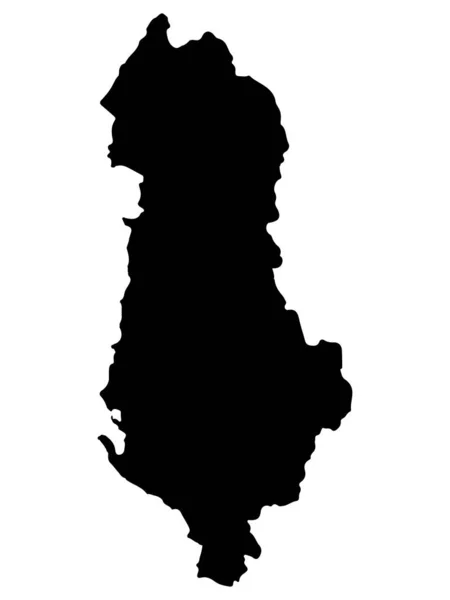 Albânia Mapa Silhouette Vector ilustração Eps 10 — Vetor de Stock