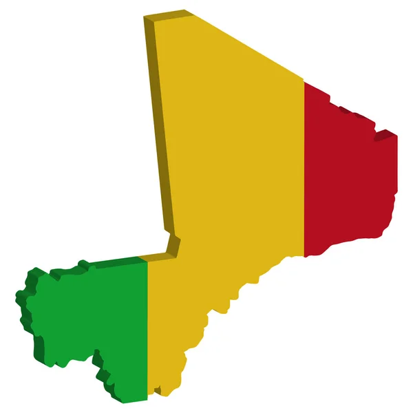 Illustration vectorielle du drapeau malien 3D Eps 10 — Image vectorielle