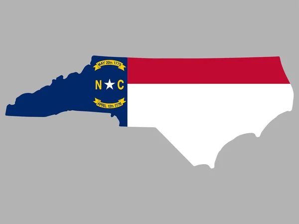 Carolina del Nord Mappa Flag Vector — Vettoriale Stock