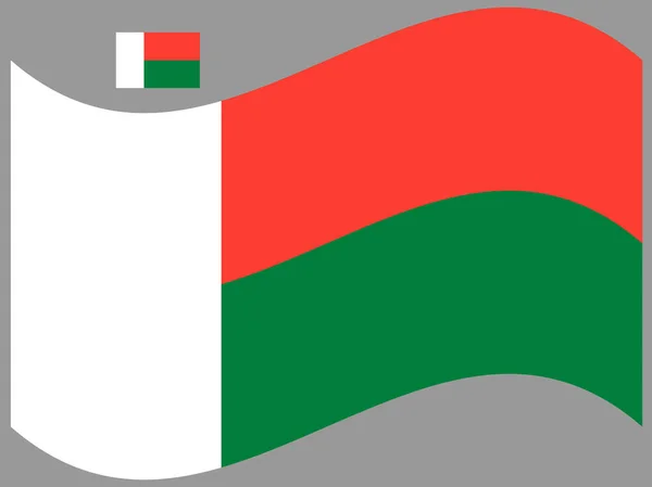Hullám Madagaszkár zászló vektor illusztráció Eps 10 — Stock Vector