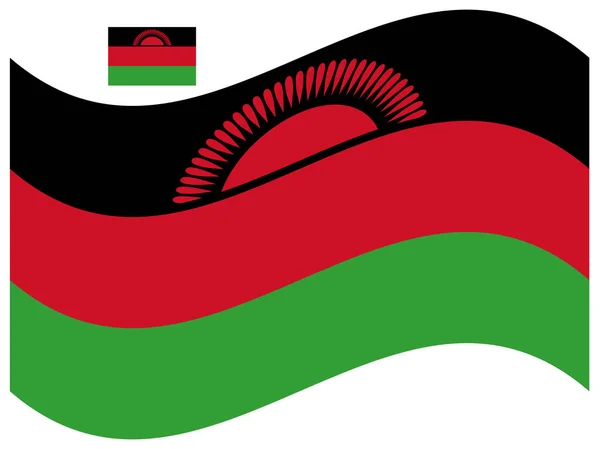 Ola Malawi Bandera Vector ilustración Eps 10 — Archivo Imágenes Vectoriales