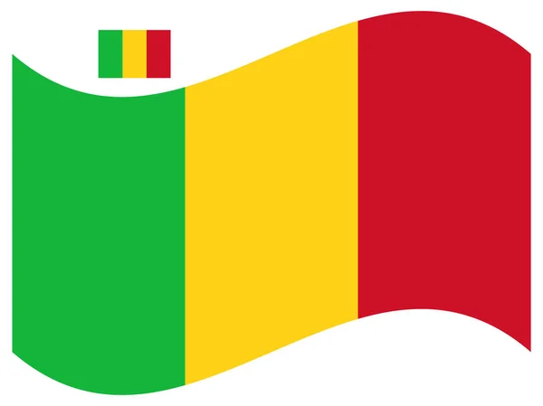 Wave Mali Bandera Vector ilustración Eps 10 — Vector de stock