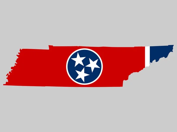 Tennessee Harita Bayrak Vektörü İllüstrasyon Eps 10