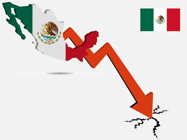 Mexiko Wirtschaftskrise Vektor Illustration Folge 10 — Stockvektor