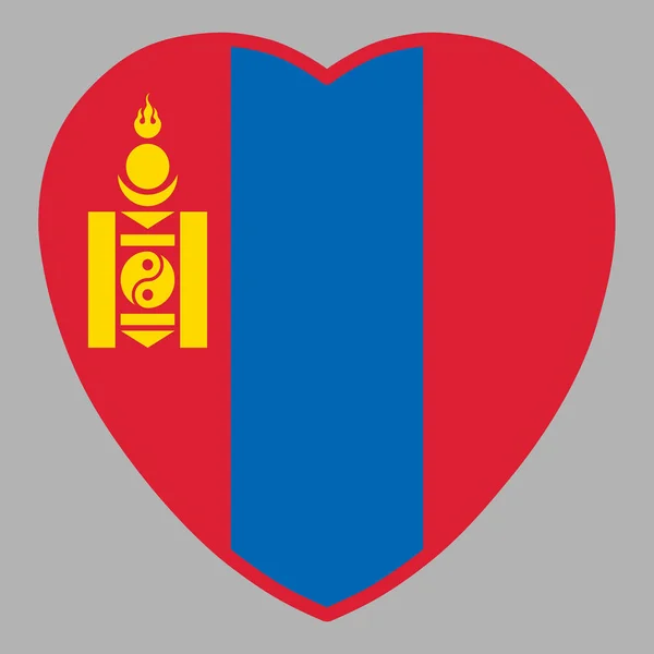 Σημαία Μογγολία Σε σχήμα καρδιάς Εικονογράφηση διάνυσμα Eps 10 — Διανυσματικό Αρχείο