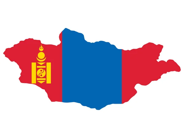 Mongolei Karte Flaggenvektor Abbildung Folge 10 — Stockvektor