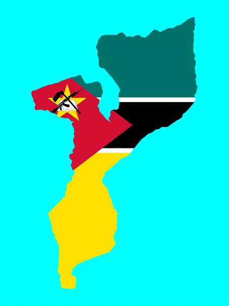 Mosambikanische karte fahne vektor illustration eps 10 — Stockvektor