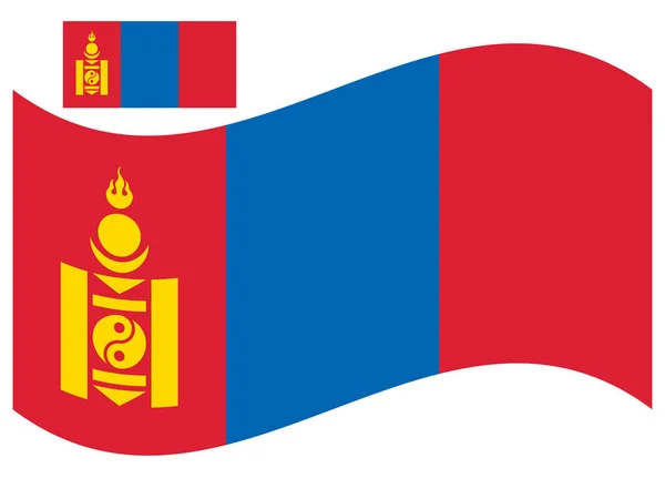 波モンゴル旗ベクトルイラストEps 10 — ストックベクタ