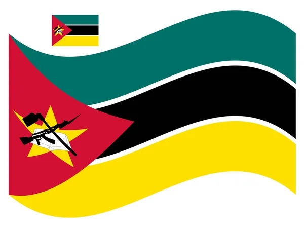 Хвиля Мозамбік Flag Vector illustration Eps 10 — стоковий вектор