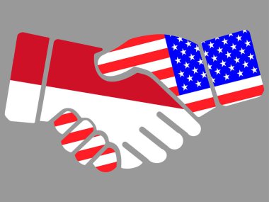 Monako ve Usa bayraklı el sıkışma vektörü