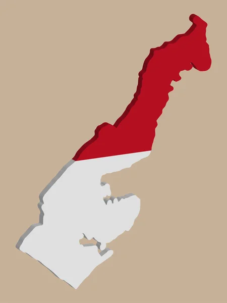 Mapa de Mónaco 3D Bandera Vector ilustración Eps 10 — Archivo Imágenes Vectoriales