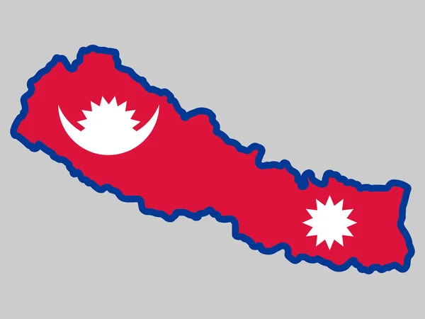 Nepal Mapa Bandera Vector ilustración Eps 10 — Vector de stock