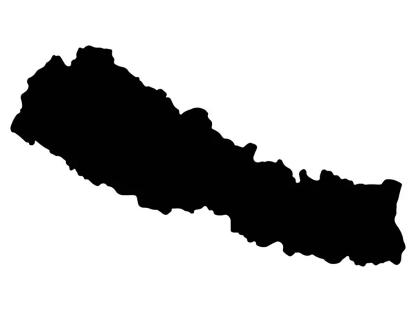 Nepál Mapa Silueta Vektorové ilustrace Eps 10 — Stockový vektor
