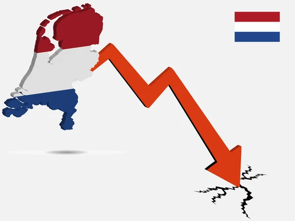 Pays-Bas illustration vectorielle de crise économique Eps 10 — Image vectorielle