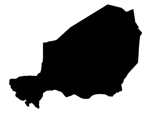 Niger map silhouette vektor illustration eps 10 — Stockvektor