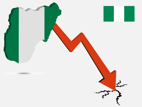 Векторное изображение экономического кризиса в Нигерии Eps 10 — стоковый вектор