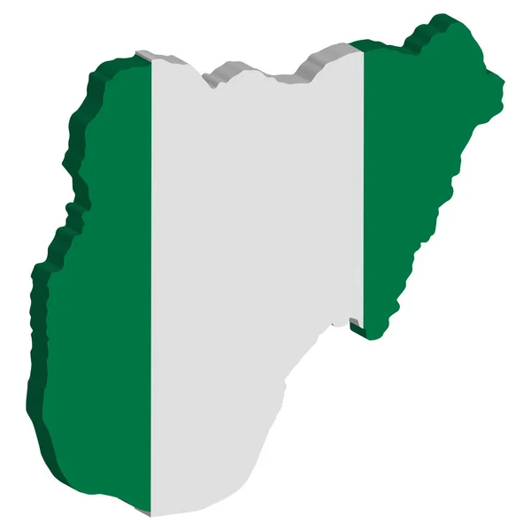 3d Nigeria Map flag Vector illustration Eps 10 — стоковий вектор