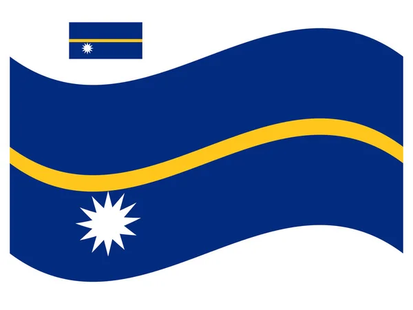 波のナウル旗ベクトル図Eps 10 — ストックベクタ