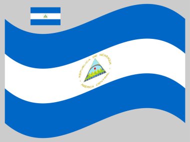 Dalga Nikaragua Bayrak Vektörü illüstrasyonu Eps 10