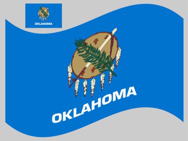 ABD 'nin Oklahoma Eyaleti Dalga Bayrak Vektörü