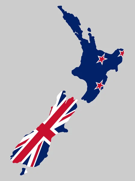 Νέα Ζηλανδία Χάρτης Σημαία Διανυσματική απεικόνιση Eps 10 — Διανυσματικό Αρχείο